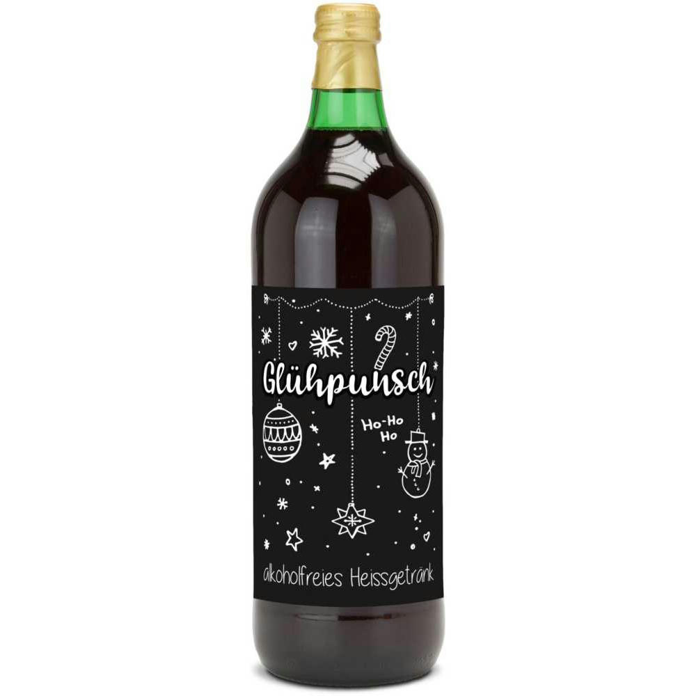 Glühpunsch, alkoholfrei - Flasche grün, mit Schraubverschluss, 1 l 