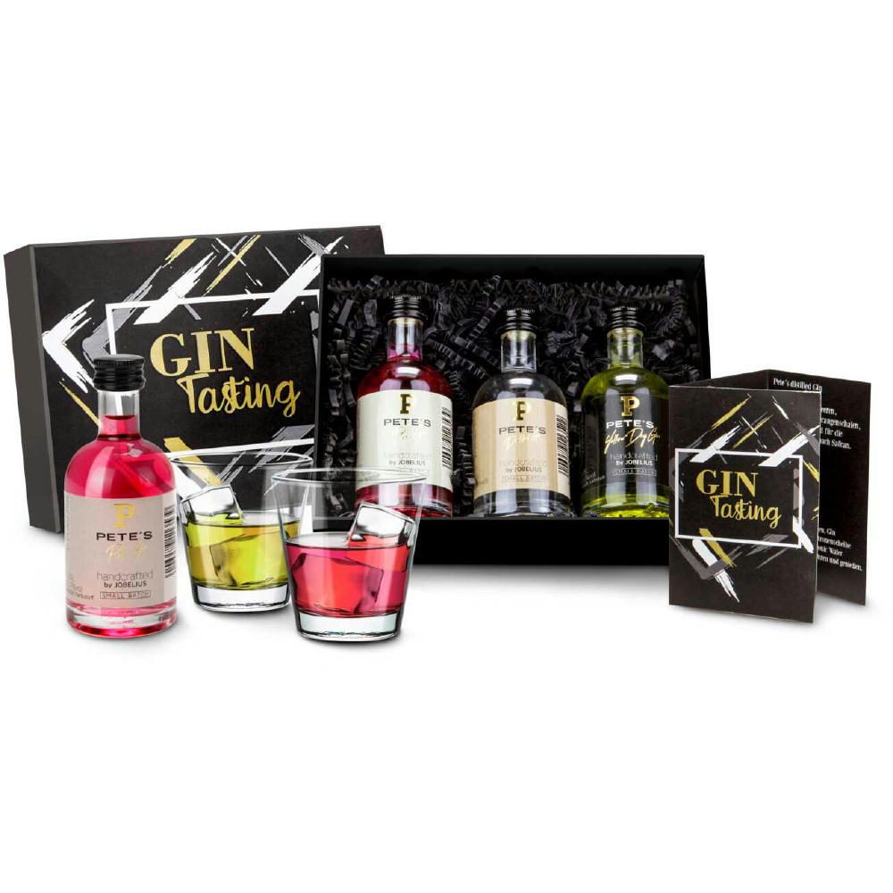 Geschenkset / Präsenteset: Gin-Tasting, 3 exklusive Gin-Sorten