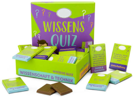 Geschenkartikel / Präsentartikel: Schokoladiges Wissensquiz