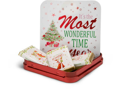 Geschenkartikel / Präsentartikel: Schokoladendose Weiße Weihnacht
