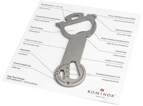 Geschenkartikel: ROMINOX® Key Tool Snake (18 Funktionen) im Motiv-Mäppchen Danke