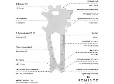 Geschenkartikel: ROMINOX® Key Tool Lion (22 Funktionen) im Motiv-Mäppchen Deutschland Fan Jubelverstärker