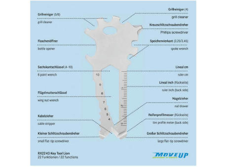 Geschenkartikel: ROMINOX® Key Tool Lion (22 Funktionen) im Motiv-Mäppchen Deutschland Fan Jubelverstärker