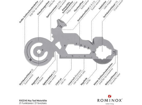 Geschenkartikel: ROMINOX® Key Tool Motorbike / Motorrad (21 Funktionen) im Motiv-Mäppchen Deutschland Fan Jubelverstärker