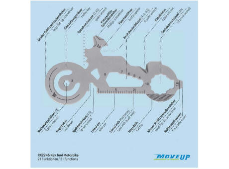 Geschenkartikel: ROMINOX® Key Tool Motorbike / Motorrad (21 Funktionen) im Motiv-Mäppchen Deutschland Fan Jubelverstärker