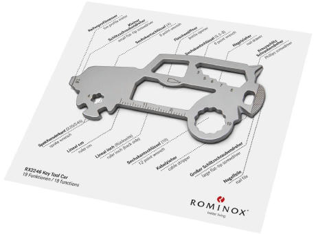 Geschenkartikel: ROMINOX® Key Tool SUV / Auto (19 Funktionen) im Motiv-Mäppchen Danke