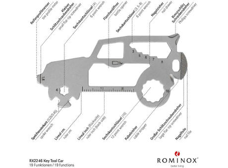 Geschenkartikel: ROMINOX® Key Tool SUV / Auto (19 Funktionen) im Motiv-Mäppchen Werkzeug