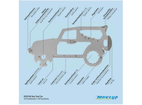 Geschenkartikel: ROMINOX® Key Tool SUV / Auto (19 Funktionen) im Motiv-Mäppchen Werkzeug