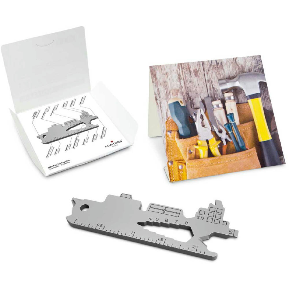 Geschenkartikel: ROMINOX® Key Tool Cargo Ship / Containerschiff (19 Funktionen) im Motiv-Mäppchen Werkzeug