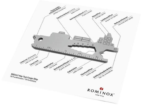 Geschenkartikel: ROMINOX® Key Tool Cargo Ship / Containerschiff (19 Funktionen) im Motiv-Mäppchen Osterhase