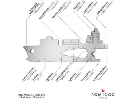 Geschenkartikel: ROMINOX® Key Tool Cargo Ship / Containerschiff (19 Funktionen) im Motiv-Mäppchen Deutschland Fan Jubelverstärker