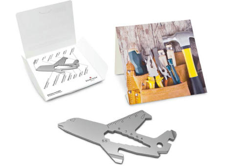 Geschenkartikel: ROMINOX® Key Tool Airplane / Flugzeug (18 Funktionen) im Motiv-Mäppchen Werkzeug