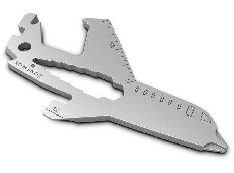 Geschenkartikel: ROMINOX® Key Tool Airplane / Flugzeug (18 Funktionen) im Motiv-Mäppchen Danke