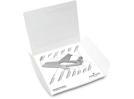 Geschenkartikel: ROMINOX® Key Tool Airplane / Flugzeug (18 Funktionen) im Motiv-Mäppchen Deutschland Fan Jubelverstärker