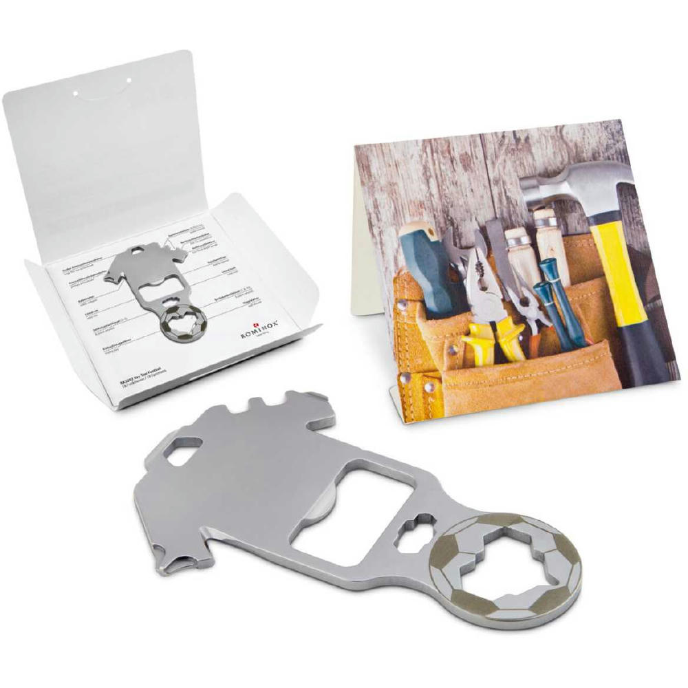 Geschenkartikel: ROMINOX® Key Tool Football / Fußball (18 Funktionen) im Motiv-Mäppchen Werkzeug