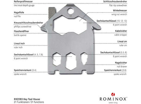 Geschenkartikel: ROMINOX® Key Tool House / Haus (21 Funktionen) im Motiv-Mäppchen Frohe Weihnachten