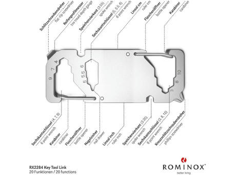 ROMINOX® Key Tool // Link - 20 Funktionen (Karabiner)