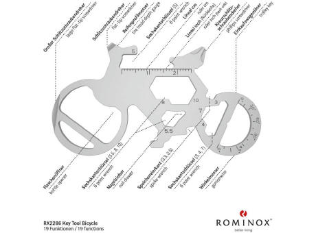 Geschenkartikel: ROMINOX® Key Tool Bicycle / Fahrrad (19 Funktionen) im Motiv-Mäppchen Werkzeug