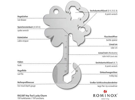 ROMINOX® Key Tool // Lucky Charm - 19 functions (Kleeblatt Glücksbringer)