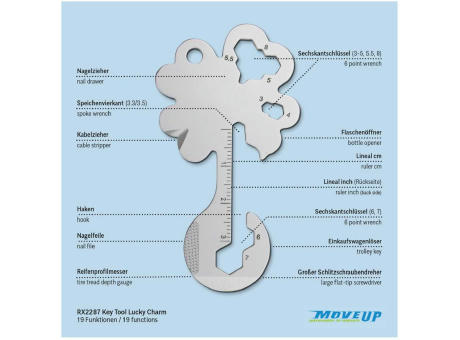 ROMINOX® Key Tool // Lucky Charm - 19 functions (Kleeblatt Glücksbringer)