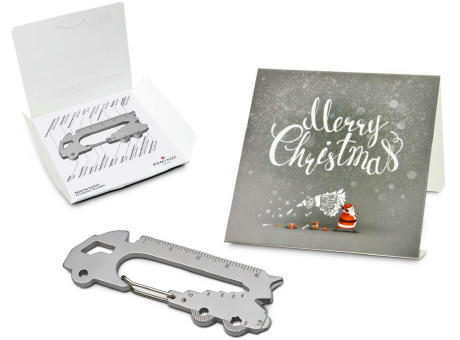 Geschenkartikel: ROMINOX® Key Tool Truck / LKW (22 Funktionen) im Motiv-Mäppchen Merry Christmas