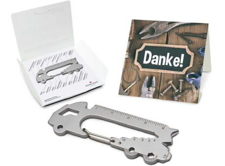 Geschenkartikel: ROMINOX® Key Tool Truck / LKW (22 Funktionen) im Motiv-Mäppchen Danke