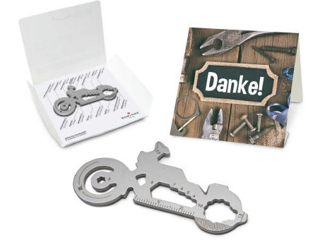 Geschenkartikel: ROMINOX® Key Tool Motorbike / Motorrad (21 Funktionen) im Motiv-Mäppchen Danke