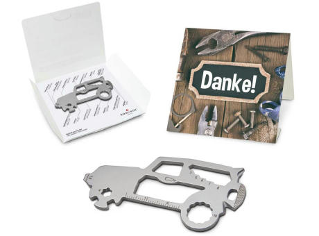 Geschenkartikel: ROMINOX® Key Tool SUV / Auto (19 Funktionen) im Motiv-Mäppchen Danke