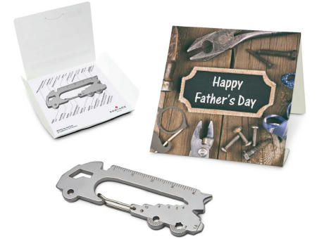 Geschenkartikel: ROMINOX® Key Tool Truck / LKW (22 Funktionen) im Motiv-Mäppchen Happy Father's Day