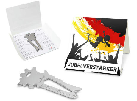 Geschenkartikel: ROMINOX® Key Tool Lion (22 Funktionen) im Motiv-Mäppchen Deutschland Fan Jubelverstärker