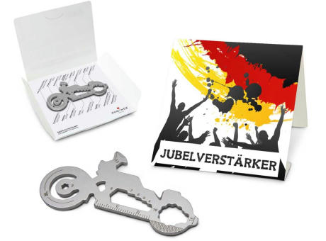 Geschenkartikel: ROMINOX® Key Tool Motorbike / Motorrad (21 Funktionen) im Motiv-Mäppchen Deutschland Fan Jubelverstärker