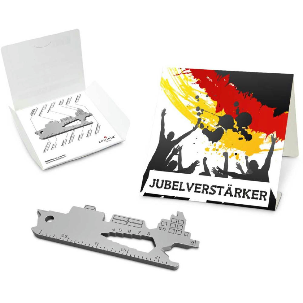 Geschenkartikel: ROMINOX® Key Tool Cargo Ship / Containerschiff (19 Funktionen) im Motiv-Mäppchen Deutschland Fan Jubelverstärker