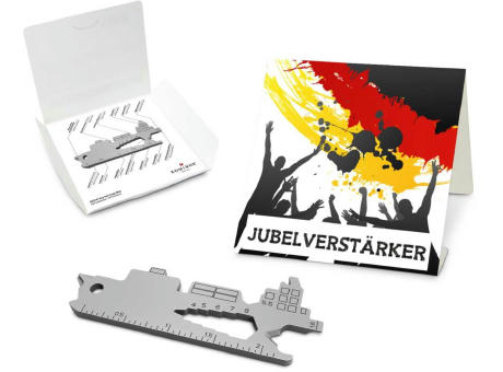 Geschenkartikel: ROMINOX® Key Tool Cargo Ship / Containerschiff (19 Funktionen) im Motiv-Mäppchen Deutschland Fan Jubelverstärker