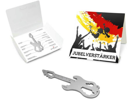 Geschenkartikel: ROMINOX® Key Tool Guitar / Gitarre (19 Funktionen) im Motiv-Mäppchen Deutschland Fan Jubelverstärker