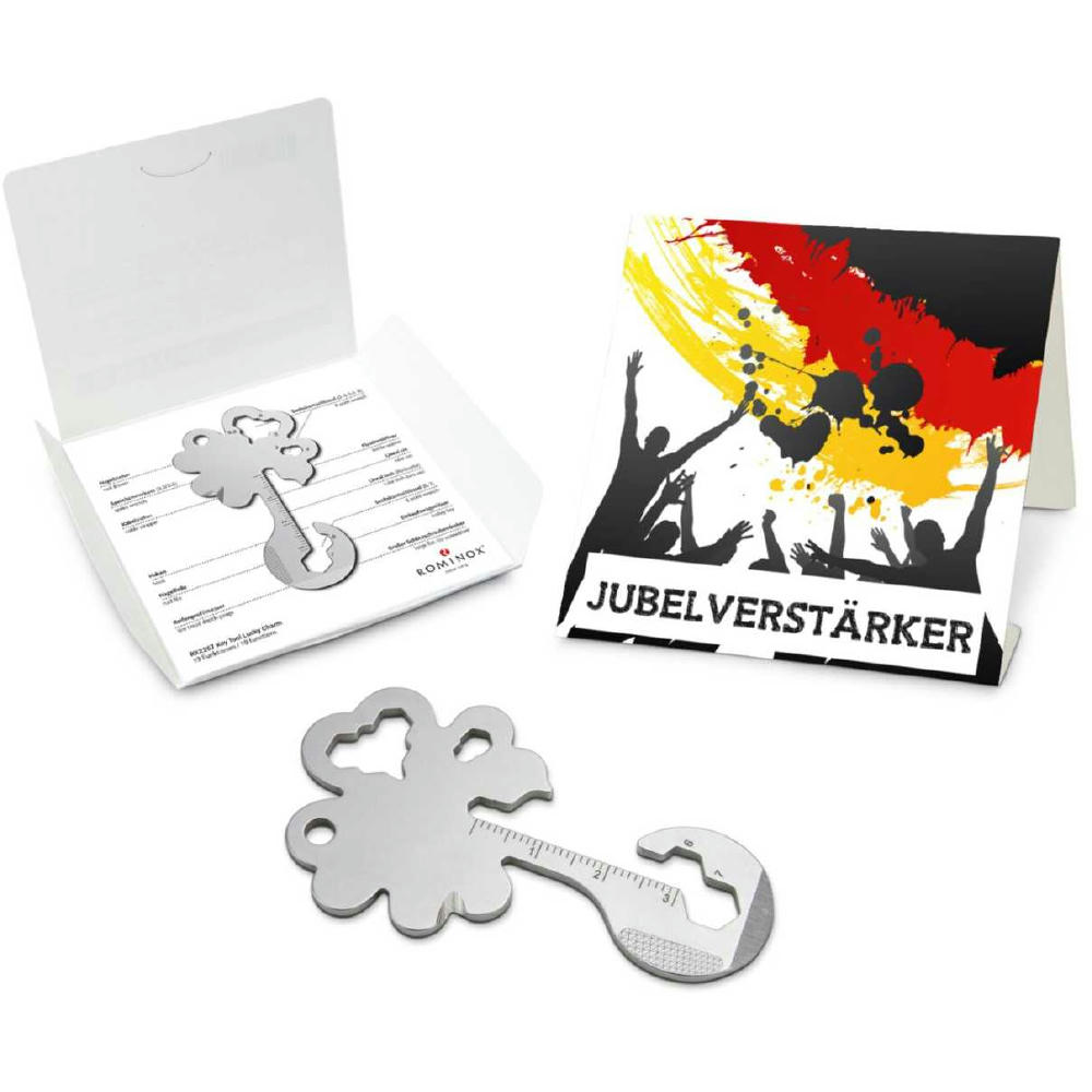 Geschenkartikel: ROMINOX® Key Tool Lucky Charm / Kleeblatt Glücksbringer (19 Funktionen) für Deutschland Fans