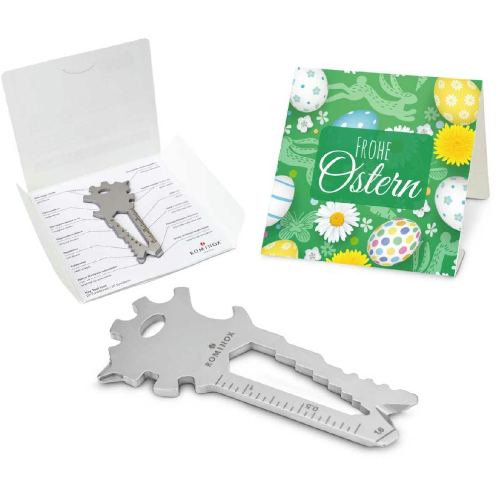 Geschenkartikel: ROMINOX® Key Tool Lion (22 Funktionen) im Motiv-Mäppchen Frohe Ostern