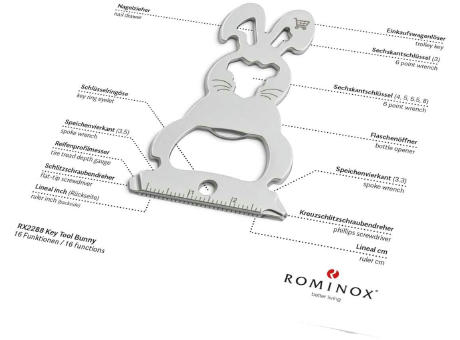 Geschenkartikel: ROMINOX® Key Tool Bunny / Hase (16 Funktionen) im Motiv-Mäppchen Osterhase