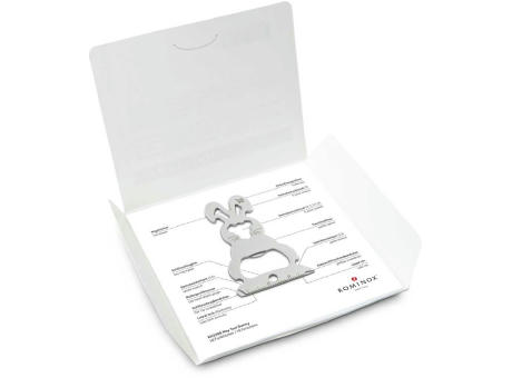 Geschenkartikel: ROMINOX® Key Tool Bunny / Hase (16 Funktionen) im Motiv-Mäppchen Osterhase