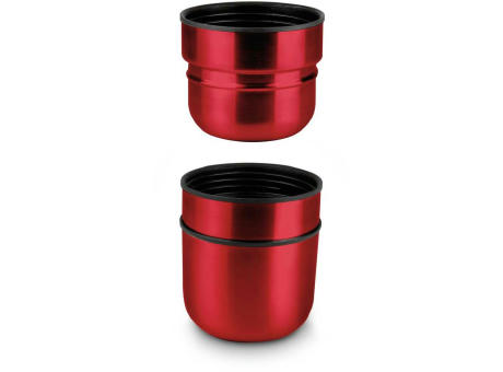 ROMINOX® Isolierkanne // Cup in Cup - mit 2 Deckeln - Rot