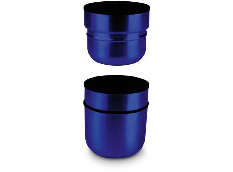 ROMINOX® Isolierkanne // Cup in Cup - mit 2 Deckeln - Blau