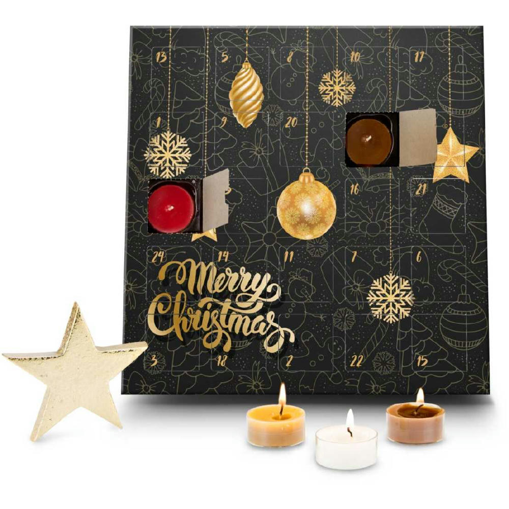 Geschenkartikel / Präsentartikel : Duftkerzen Adventskalender Merry Christmas