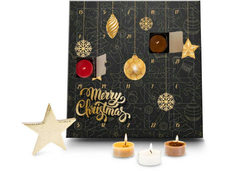 Geschenkartikel / Präsentartikel : Duftkerzen Adventskalender Merry Christmas