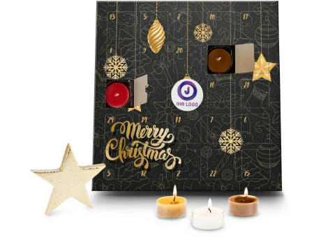 Geschenkartikel / Präsentartikel : Duftkerzen Adventskalender Merry Christmas