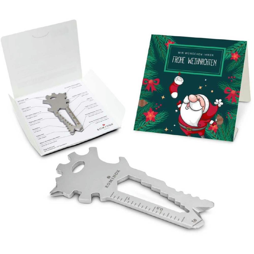 Geschenkartikel: ROMINOX® Key Tool Lion (22 Funktionen) im Motiv-Mäppchen Frohe Weihnachten