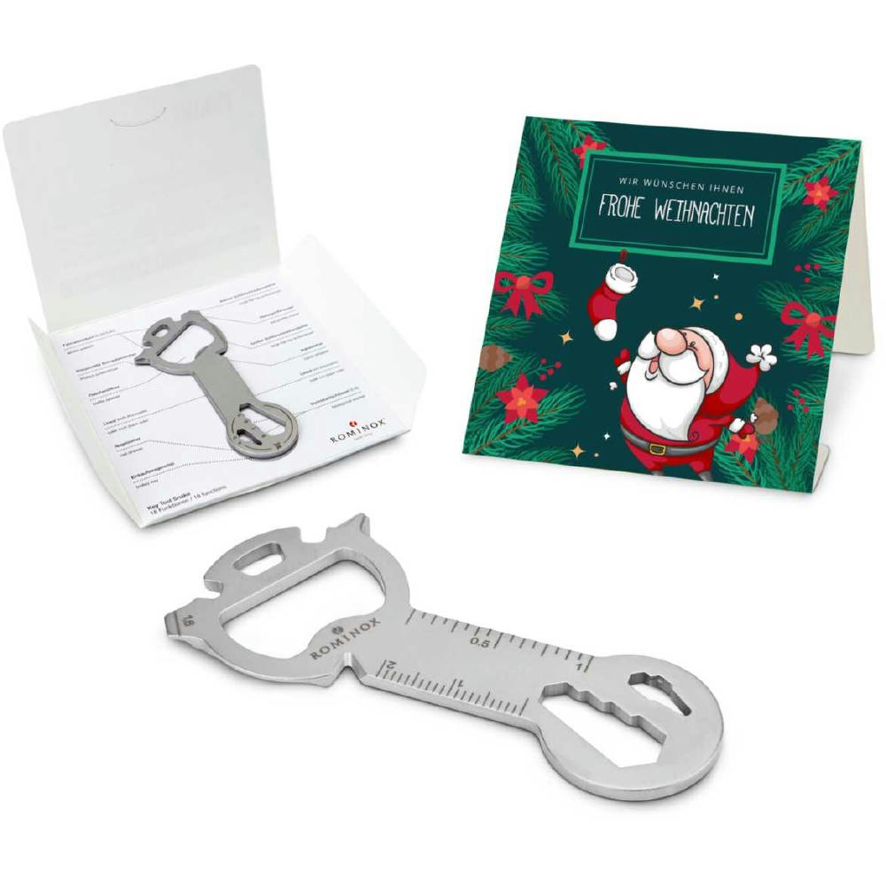 Geschenkartikel: ROMINOX® Key Tool Snake (18 Funktionen) im Motiv-Mäppchen Frohe Weihnachten