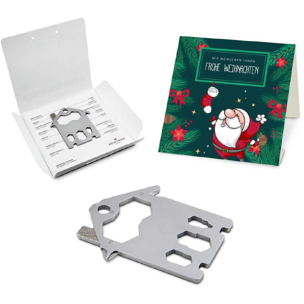 Geschenkartikel: ROMINOX® Key Tool House / Haus (21 Funktionen) im Motiv-Mäppchen Frohe Weihnachten