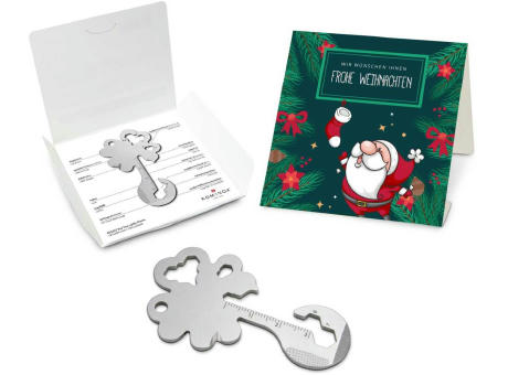 Geschenkartikel: ROMINOX® Key Tool Lucky Charm / Kleeblatt Glücksbringer (19 Funktionen) im Motiv-Mäppchen Frohe Weihnachten