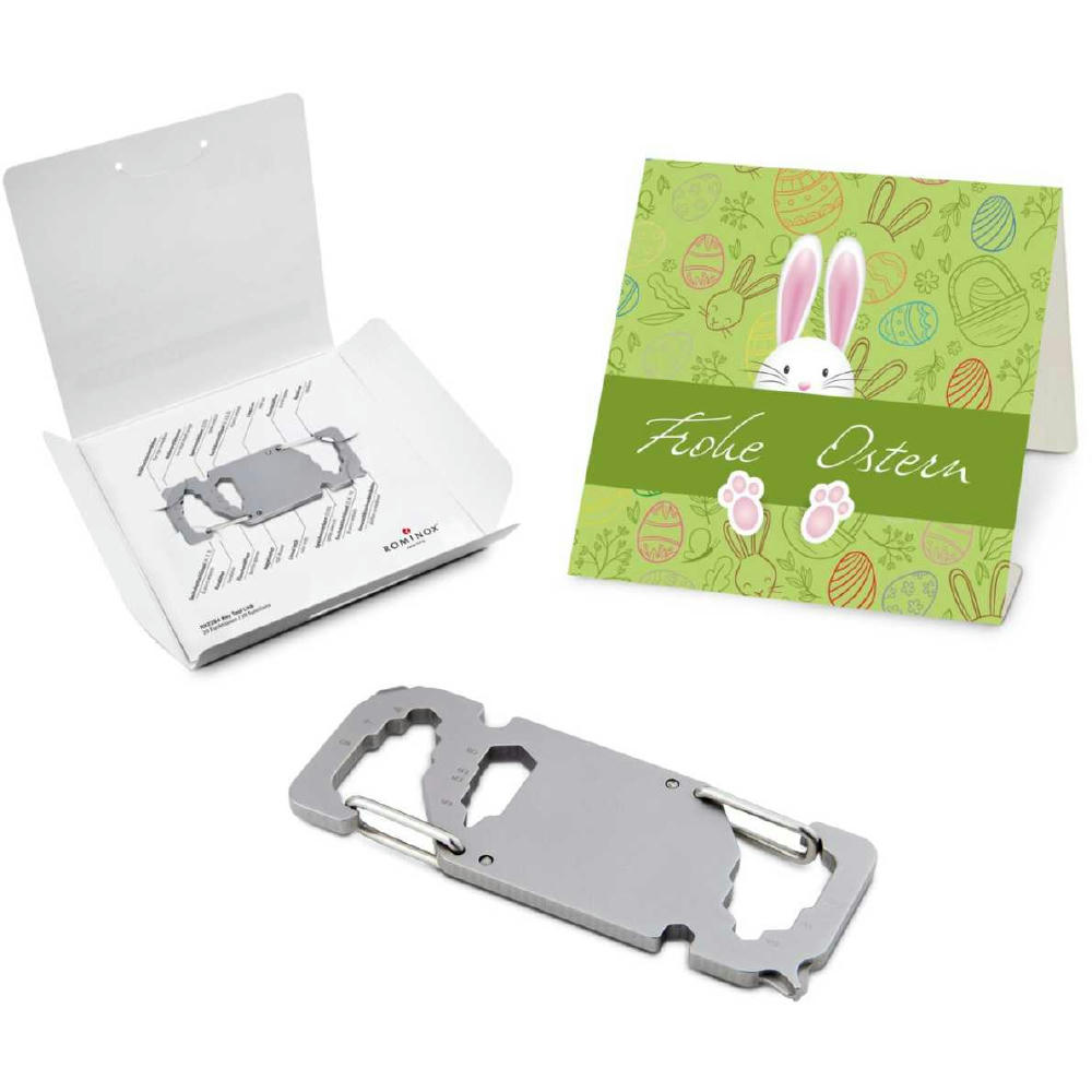 Geschenkartikel: ROMINOX® Key Tool Link (20 Funktionen) im Motiv-Mäppchen Osterhase