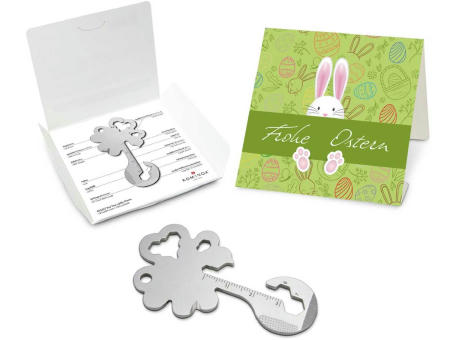 Geschenkartikel: ROMINOX® Key Tool Lucky Charm / Kleeblatt (19 Funktionen) im Motiv-Mäppchen Osterhase