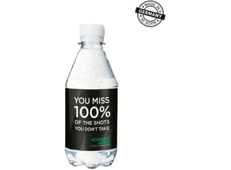 330 ml PromoWater - Mineralwasser, mit Kohlensäure, Hergestellt in Deutschland - Folien-Etikett